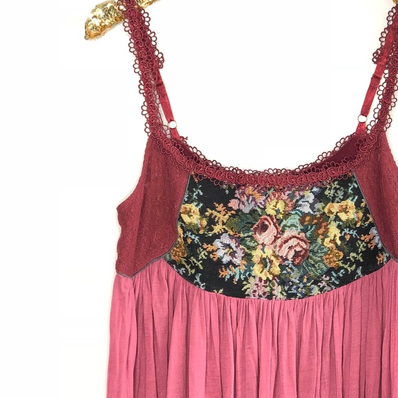 Free People Tops - [Free People] mauve floral flowy tank top #T04